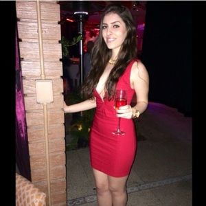 Red mini dress